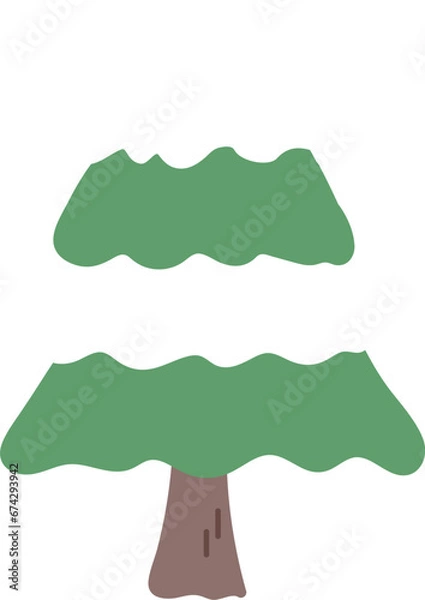 Fototapeta christmas tree with snow isolated