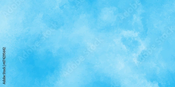Fototapeta Blue texture painted paper with light color, Bright blue cloudy watercolor paper texture,Cloudy watercolor shades shinny and fresh blue sky background, Beautiful and cloudy blue paper texture,