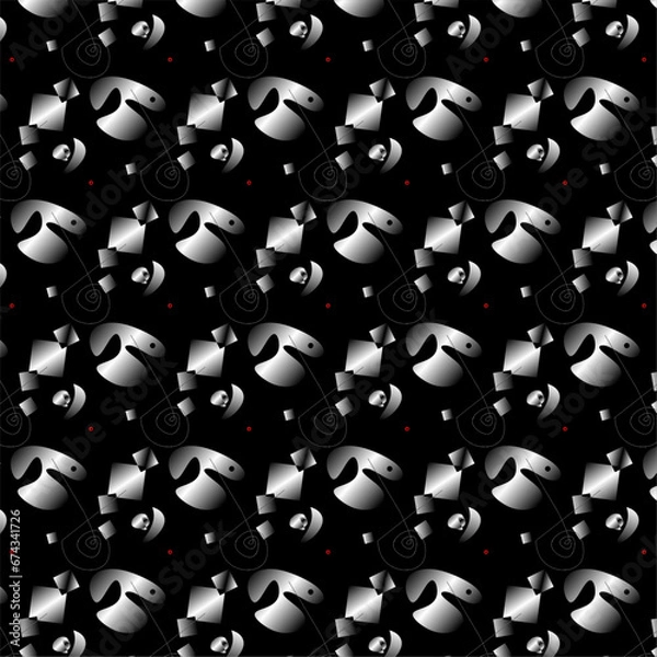 Fototapeta black and white background with circles