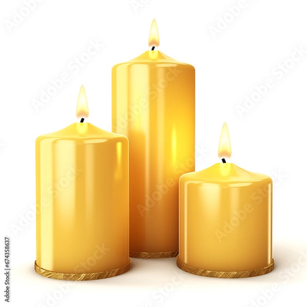 Fototapeta candles on a white  background