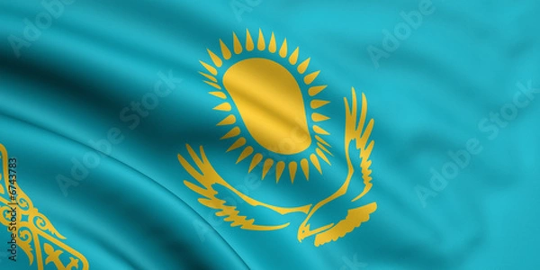 Obraz Rendered kazakhstani flag