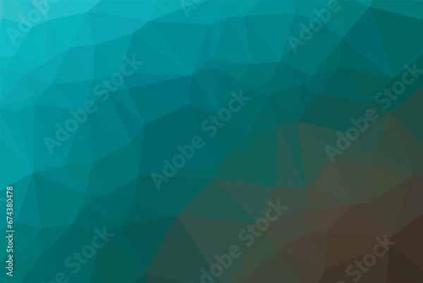 Fototapeta Bright  blue green gradient polygon pattern. Low poly design. Vector illustration
