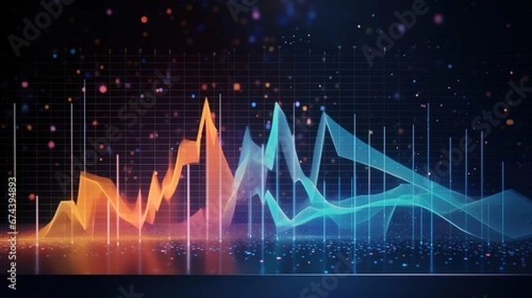 Fototapeta Business and office statistics, numbers and reports. Sales, profit, cost, capital etc. Data analysis, data science concept