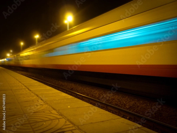 Obraz train lights at night 