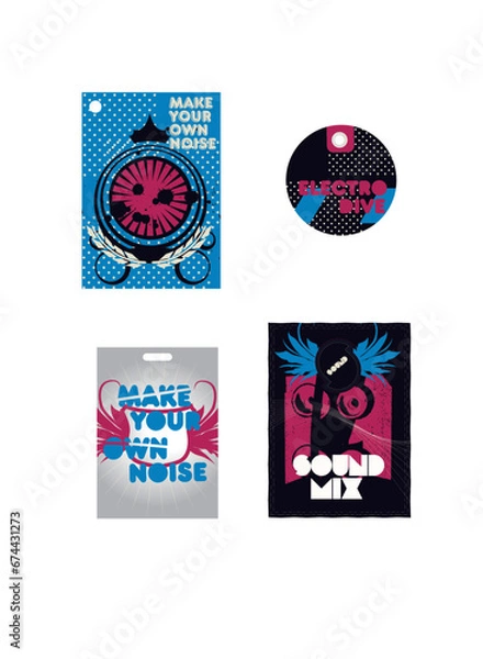 Obraz Set of template, labels and various fashion decorations Created with Adobe Illustrator 