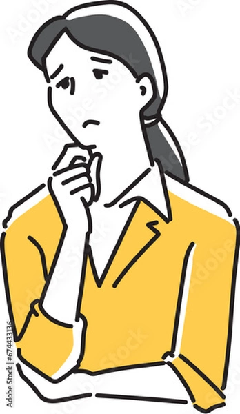 Fototapeta 考える女性社員