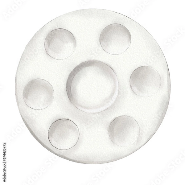 Obraz Artist's color palette watercolor illustration