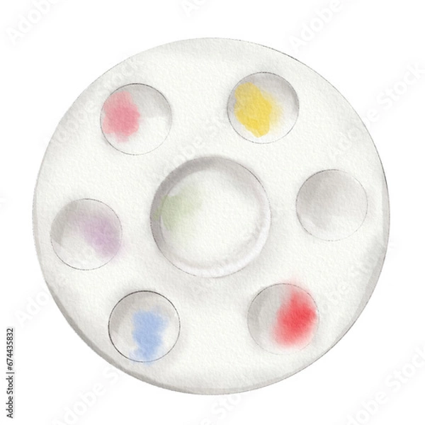 Obraz Artist's color palette watercolor illustration