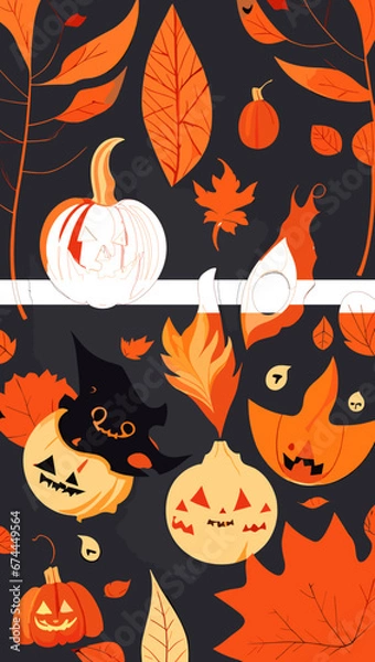 Fototapeta halloween seamless background pattern created with generative AI