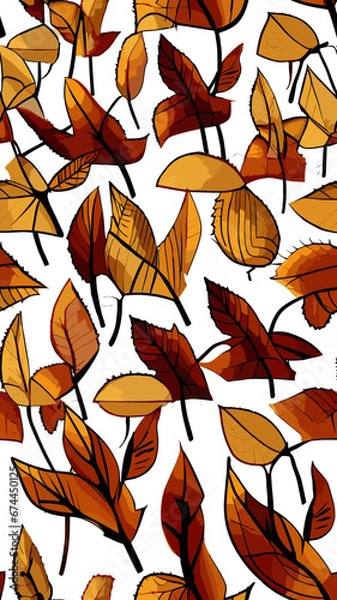 Fototapeta autumn leaves seamless pattern