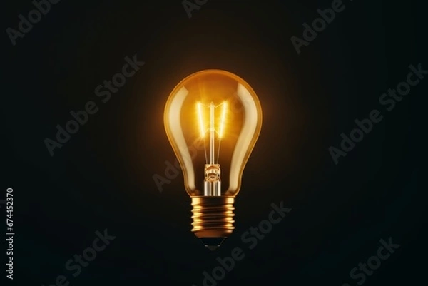 Fototapeta Vintage lightbulb bright light bulb edison lamp electrical thinking idea concept innovation technology symbol solution inspiration invention energy light electricity power creativity sign imagination
