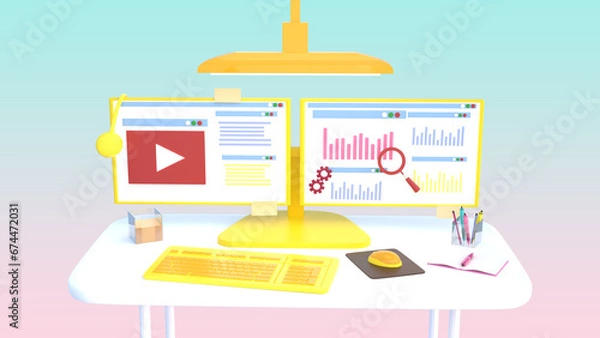 Obraz Computer isolated 3d render illustration