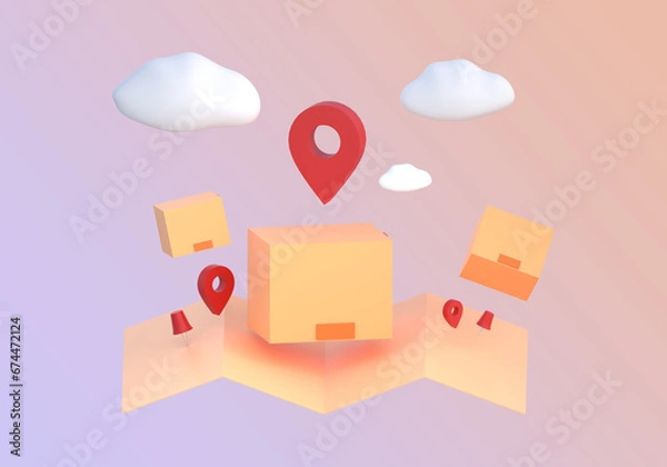 Obraz 3d parcel delivery