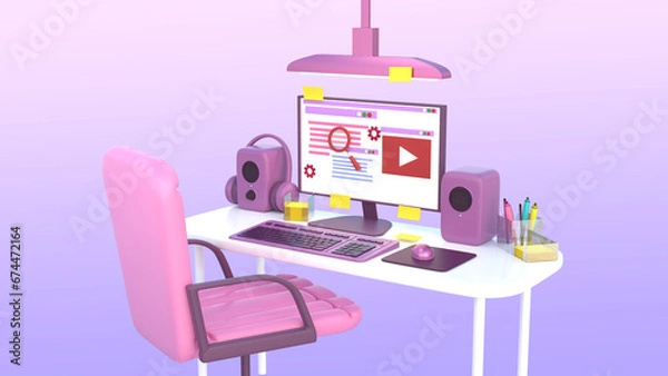 Obraz Computer isolated 3d render illustration