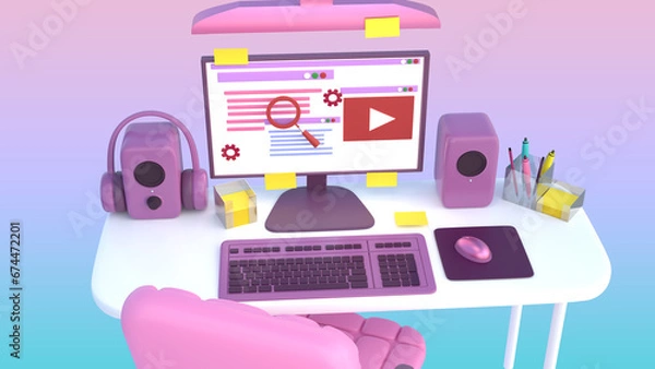 Obraz Computer isolated 3d render illustration