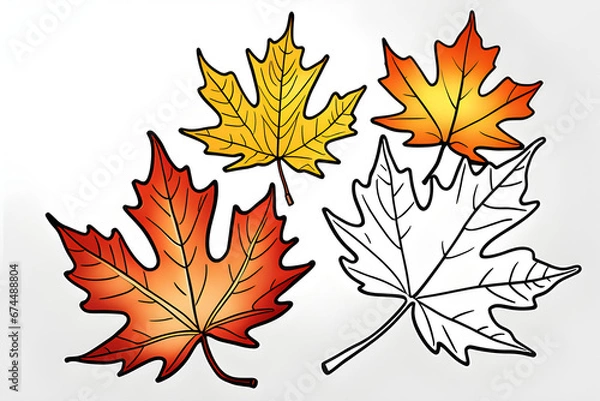 Fototapeta Draw me a maple leaf.
Generative AI