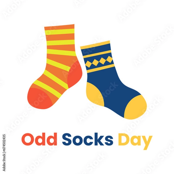 Fototapeta Vector graphic of Socks with different color patterns good for odd socks day