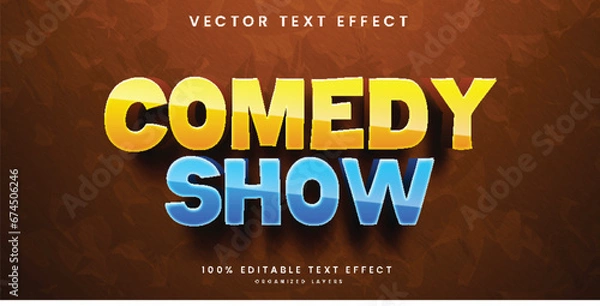 Fototapeta Comedy show 3d editable text effect in cartoon style