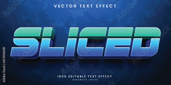 Fototapeta Sliced 3d text effect in dual color