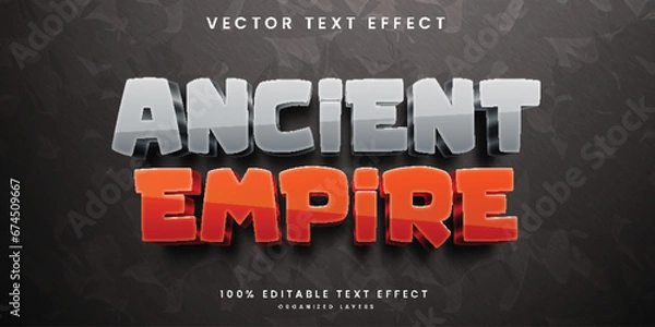 Fototapeta Ancient empire 3d editable text effect in cartoon style