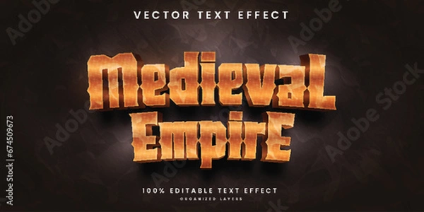 Fototapeta Editable 3d text effect in old vintage style