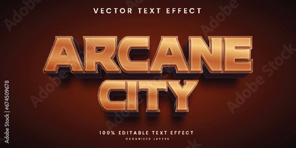 Obraz Arcane city 3d text effect