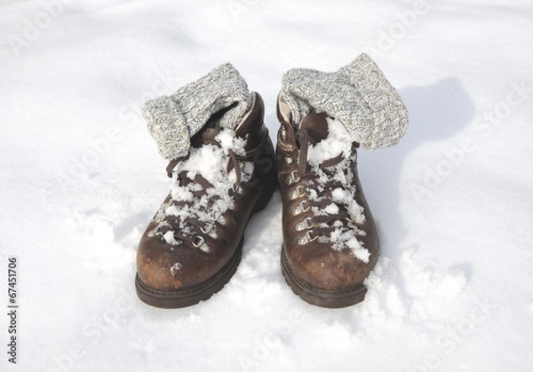 Obraz Wanderstiefel im Schnee