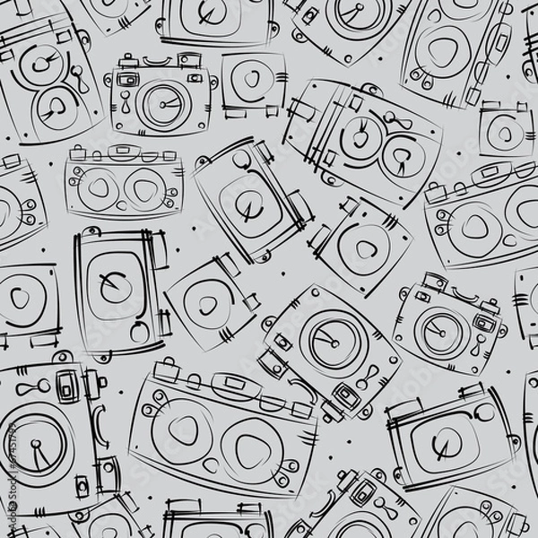 Obraz photo cameras seamless pattern