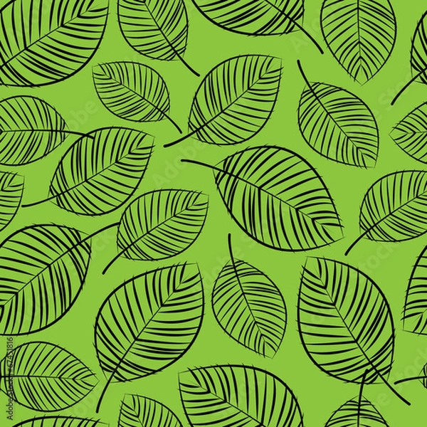 Obraz sketch leaves seamless pattern