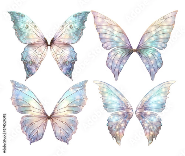 Obraz Sparkly fairy wings. Ai generated image
