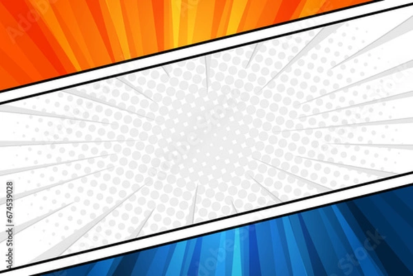 Obraz Empty comic book style frame background template