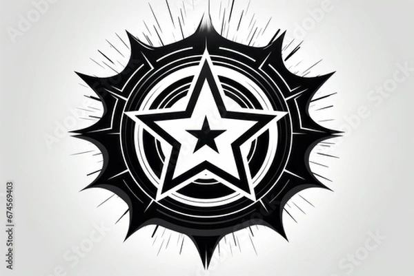 Fototapeta Simple vector of black and white logo against white background