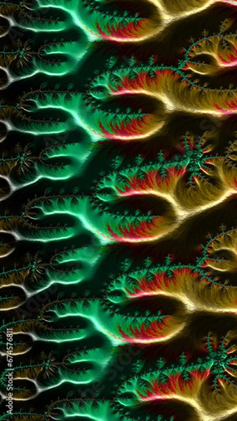 Fototapeta Ornate colourful and digitally generated 3D background