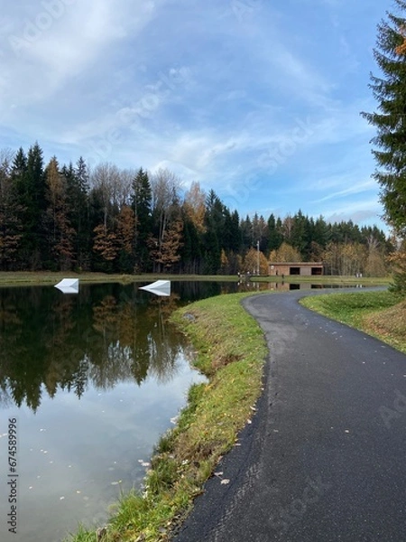 Obraz river in the park