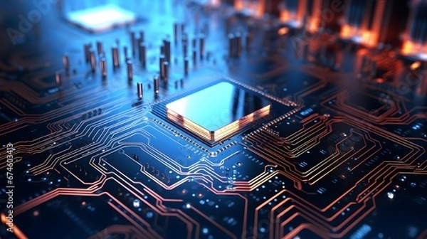 Fototapeta Abstract Artificial intelligence technology web background.