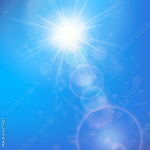 Obraz Sun with lens flare template