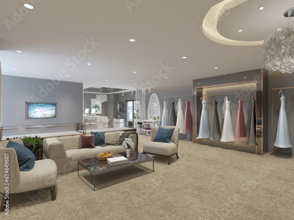 Obraz fashion designer store, 3d render