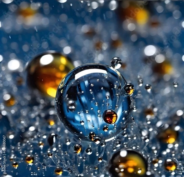 Fototapeta closed mercury bubbles