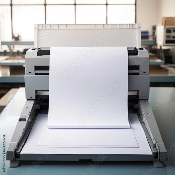 Obraz empty paper sheet in a printer. 