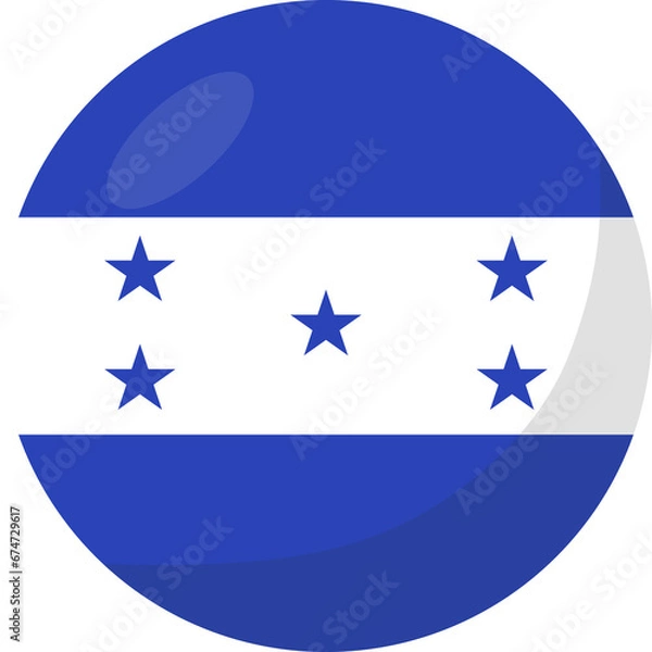 Obraz Honduras flag circle 3D cartoon style.