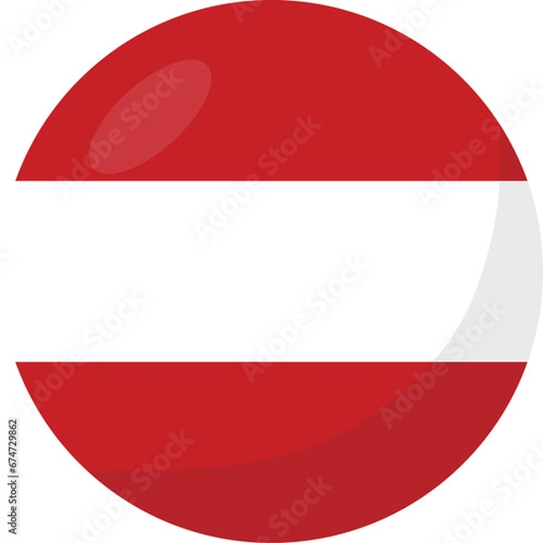 Obraz Austria flag circle 3D cartoon style.
