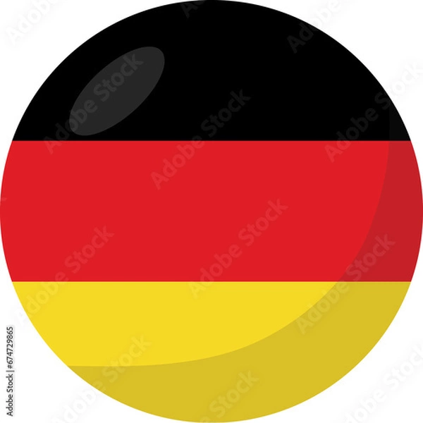 Obraz Germany flag circle 3D cartoon style.