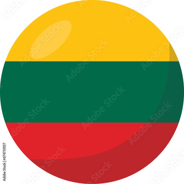 Obraz Lithuania flag circle 3D cartoon style.
