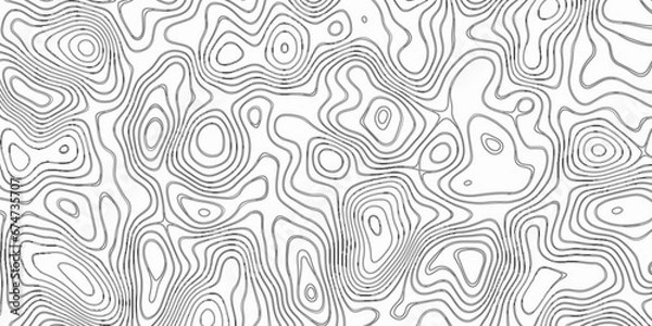 Fototapeta Topographic Map in Contour Line Light Topographic White seamless marble texture paper contour map and Ocean topographic line map with curvy wave isolines vector Natural printing illuis