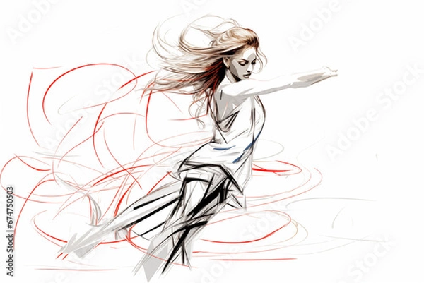 Obraz Illustration eines modernen Tanzes (Generative AI)
