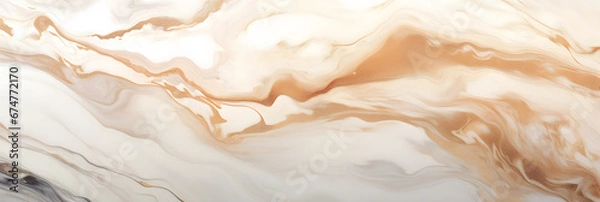 Obraz Abstract Marble Banner Background, Cream ceramic texture banner design panorama. 