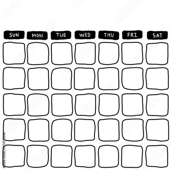 Fototapeta 다이어리 먼슬리-빈달력