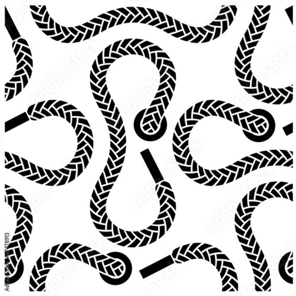 Obraz vector seamless monochrome shoelace pattern