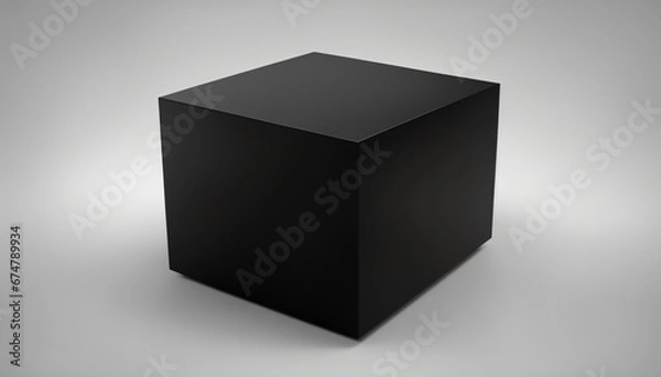 Fototapeta Black cube on a white background
