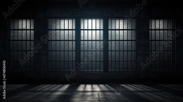 Obraz dark room with narrow windows